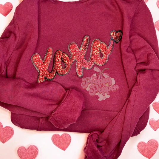 Large Apparel XOXO Sequin & Glitter Patch