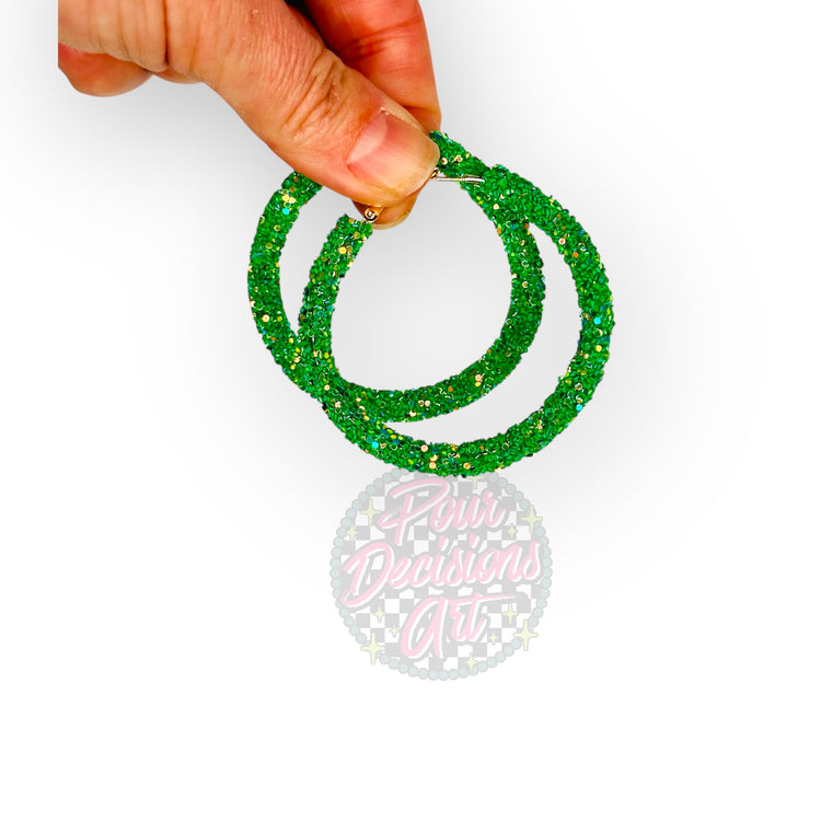 Gold- green St Paddy’s earring hoops