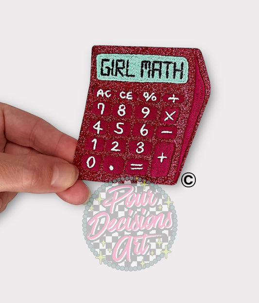 Girl Math Glittered Patch©️