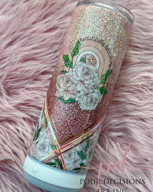 20oz Floral rose gold Speaker Tumbler