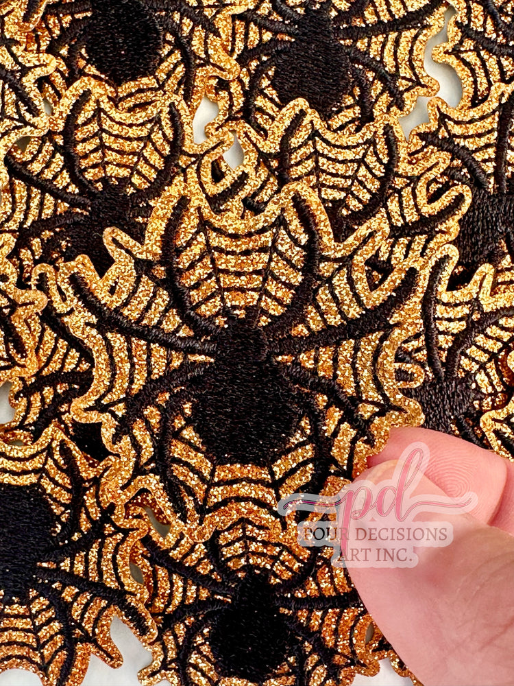 Gold Glitter Spider Patch