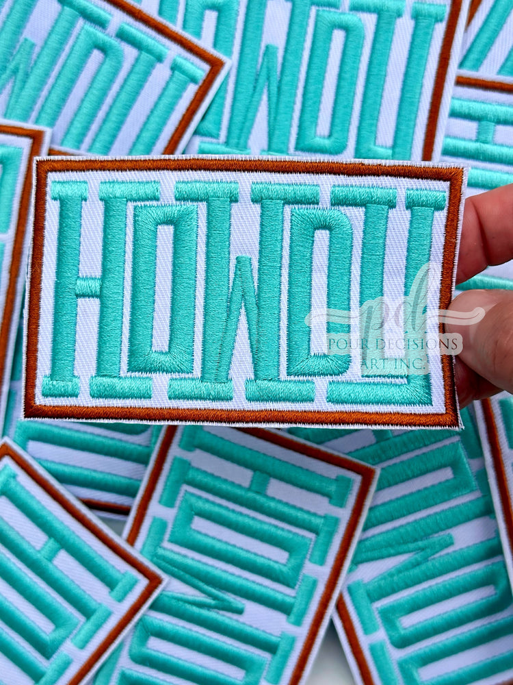 Howdy turquoise & brown patch