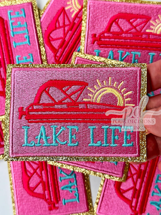 Lake life glitter patch