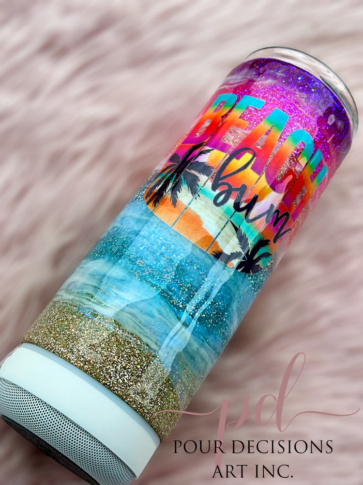 20oz Beach bum Bluetooth ombré speaker tumbler