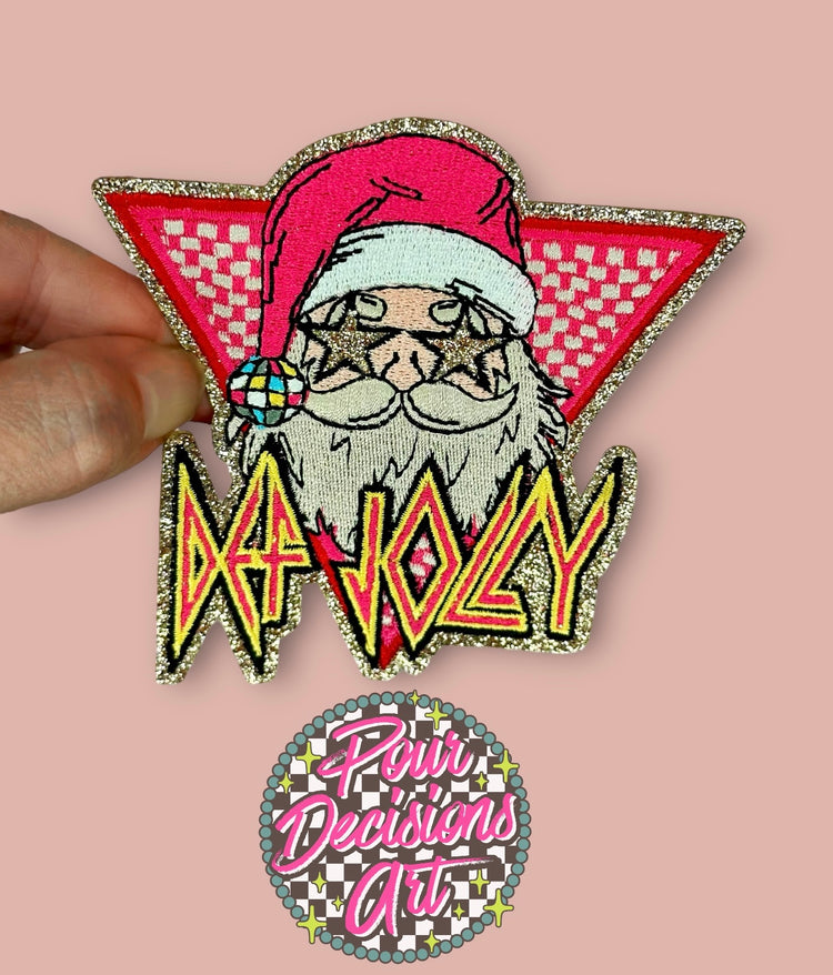 Def Jolly Checkered Glitter Patch