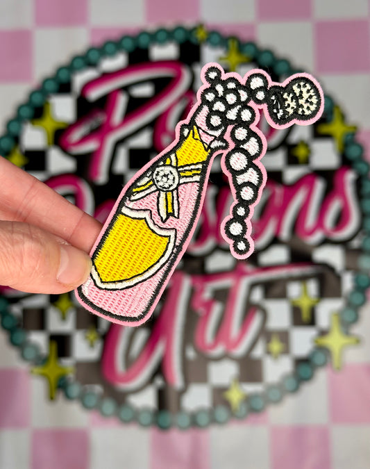 Rosé Bubbly Bottle Patch