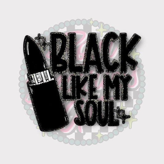 Black Like My Soul Large (Apparel) Sequin, Chenille, & Glitter Patch